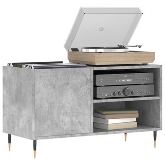 Platenkast 85x38x48 cm bewerkt hout betongrijs 3
