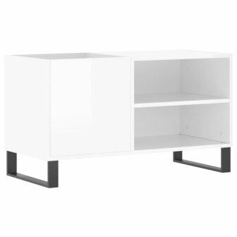Platenkast 85x38x48 cm bewerkt hout hoogglans wit 2