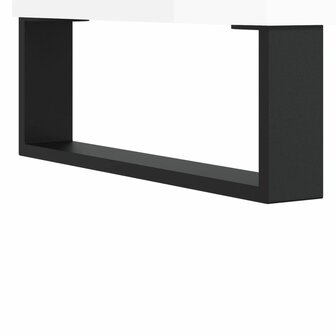 Platenkast 85x38x48 cm bewerkt hout hoogglans wit 7