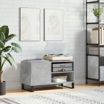 Platenkast 85x38x48 cm bewerkt hout betongrijs 1