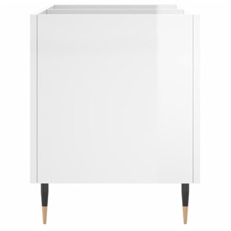 Platenkast 74,5x38x48 cm bewerkt hout hoogglans wit 5