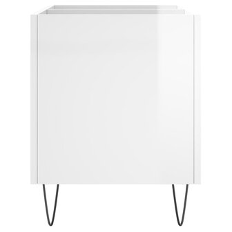 Platenkast 74,5x38x48 cm bewerkt hout hoogglans wit 5