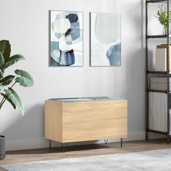 Platenkast 74,5x38x48 cm bewerkt hout sonoma eikenkleurig 1