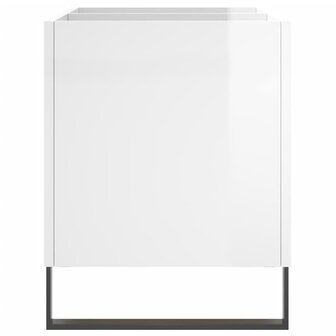 Platenkast 74,5x38x48 cm bewerkt hout hoogglans wit 5