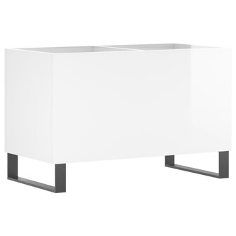 Platenkast 74,5x38x48 cm bewerkt hout hoogglans wit 6
