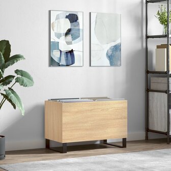 Platenkast 74,5x38x48 cm bewerkt hout sonoma eikenkleurig 1