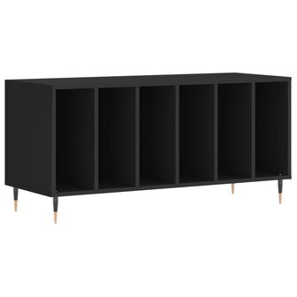 Platenkast 100x38x48 cm bewerkt hout zwart 2