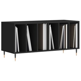 Platenkast 100x38x48 cm bewerkt hout zwart 3