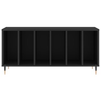 Platenkast 100x38x48 cm bewerkt hout zwart 4