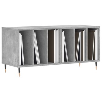 Platenkast 100x38x48 cm bewerkt hout betongrijs 3