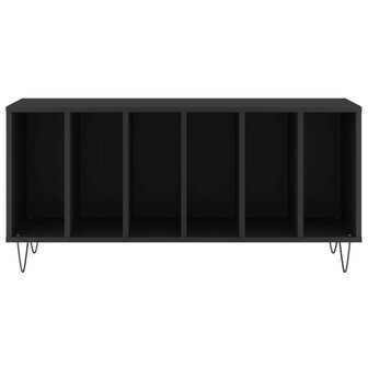 Platenkast 100x38x48 cm bewerkt hout zwart 4
