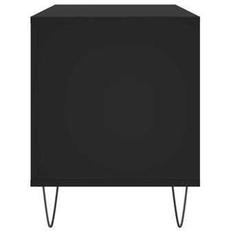 Platenkast 100x38x48 cm bewerkt hout zwart 5