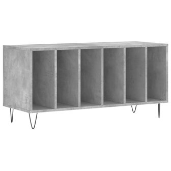 Platenkast 100x38x48 cm bewerkt hout betongrijs 2