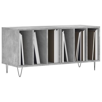 Platenkast 100x38x48 cm bewerkt hout betongrijs 3