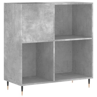 Platenkast 84,5x38x89 cm bewerkt hout betongrijs 2