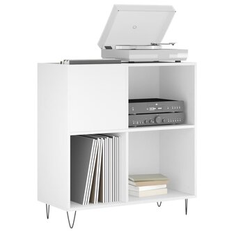 Platenkast 84,5x38x89 cm bewerkt hout wit 3