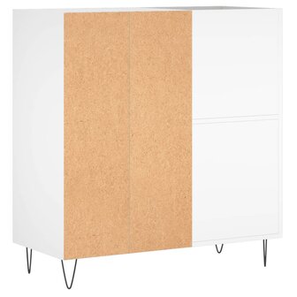 Platenkast 84,5x38x89 cm bewerkt hout wit 6