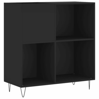 Platenkast 84,5x38x89 cm bewerkt hout zwart 2