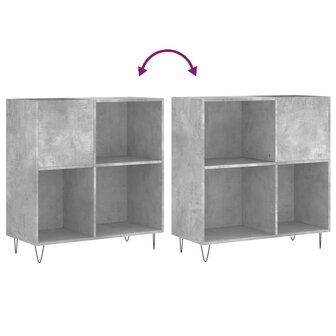 Platenkast 84,5x38x89 cm bewerkt hout betongrijs 7