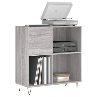 Platenkast 84,5x38x89 cm bewerkt hout grijs sonoma eikenkleurig 3