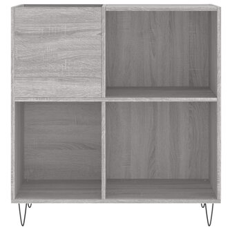 Platenkast 84,5x38x89 cm bewerkt hout grijs sonoma eikenkleurig 4