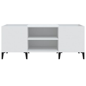 Platenkast 121x38x48 cm bewerkt hout wit 5