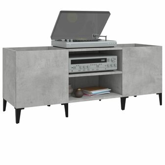 Platenkast 121x38x48 cm bewerkt hout betongrijs 4