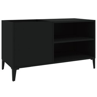 Platenkast 84,5x38x48 cm bewerkt hout zwart 2