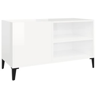 Platenkast 84,5x38x48 cm bewerkt hout hoogglans wit 2