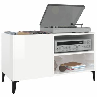 Platenkast 84,5x38x48 cm bewerkt hout hoogglans wit 4