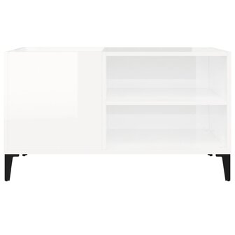 Platenkast 84,5x38x48 cm bewerkt hout hoogglans wit 5