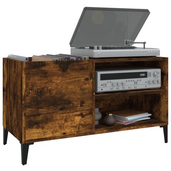 Platenkast 84,5x38x48 cm bewerkt hout gerookt eikenkleurig 4