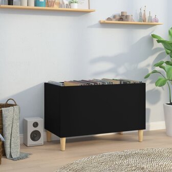 Platenkast 74,5x38x48 cm bewerkt hout zwart 1