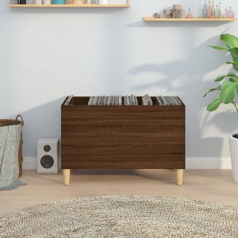 Platenkast 74,5x38x48 cm bewerkt hout bruin eikenkleur 3