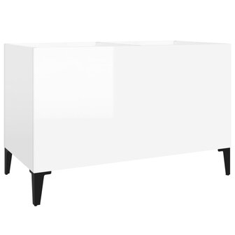 Platenkast 74,5x38x48 cm bewerkt hout hoogglans wit 2