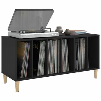 Platenkast 100x38x48 cm bewerkt hout zwart 4