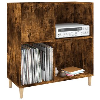 Platenkast 84,5x38x89 cm bewerkt hout gerookt eikenkleurig 4
