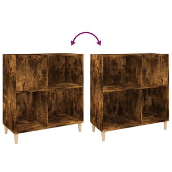 Platenkast 84,5x38x89 cm bewerkt hout gerookt eikenkleurig 7
