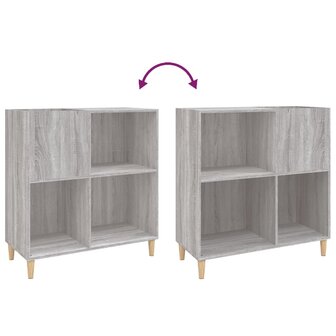 Platenkast 84,5x38x89 cm bewerkt hout grijs sonoma eikenkleurig 7