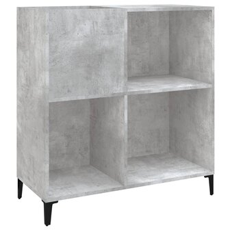 Platenkast 84,5x38x89 cm bewerkt hout betongrijs 2