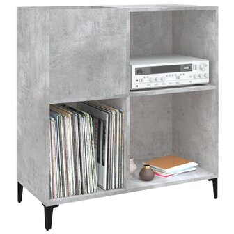 Platenkast 84,5x38x89 cm bewerkt hout betongrijs 4