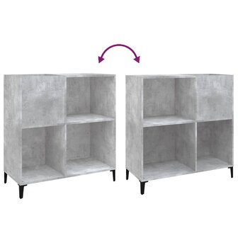 Platenkast 84,5x38x89 cm bewerkt hout betongrijs 7