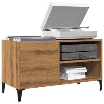 Platenkast 84,5x38x48 cm bewerkt hout artisanaal eikenkleur 1