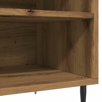 Platenkast 84,5x38x48 cm bewerkt hout artisanaal eikenkleur 8