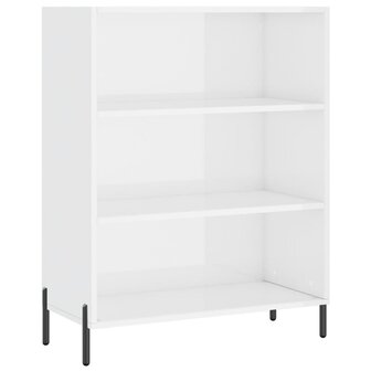 Schappenkast 69,5x32,5x90 cm bewerkt hout hoogglans wit 2