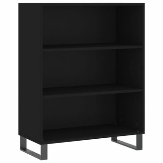Schappenkast 69,5x32,5x90 cm bewerkt hout zwart 2