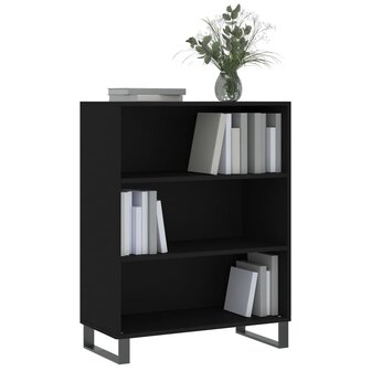 Schappenkast 69,5x32,5x90 cm bewerkt hout zwart 3