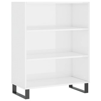 Schappenkast 69,5x32,5x90 cm bewerkt hout hoogglans wit 2