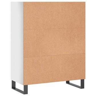 Schappenkast 69,5x32,5x90 cm bewerkt hout hoogglans wit 6