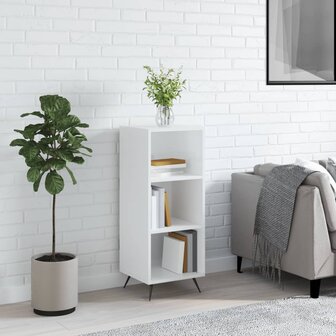 Schappenkast 34,5x32,5x90 cm bewerkt hout hoogglans wit 1